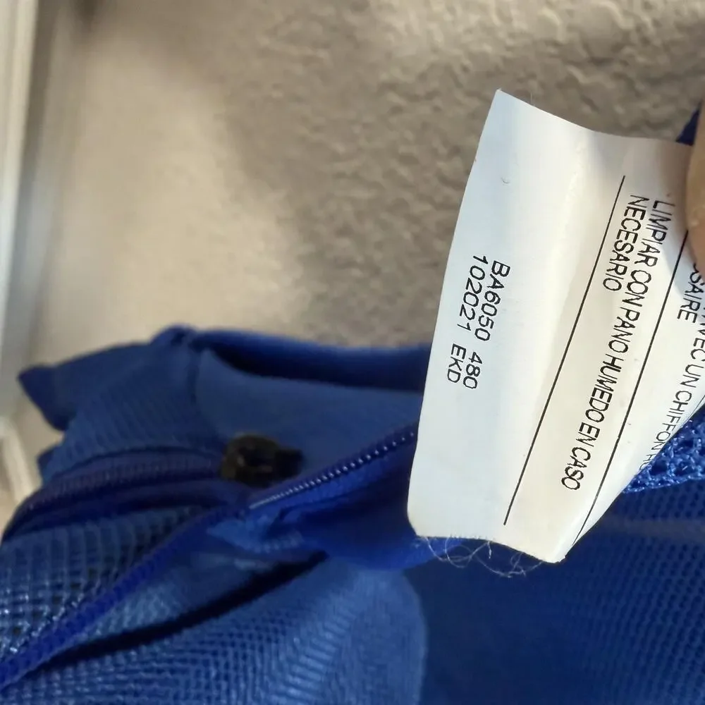 Nike Brasilia Blue Mesh See-Through Backpack Swoosh Daypack School Sports Bag